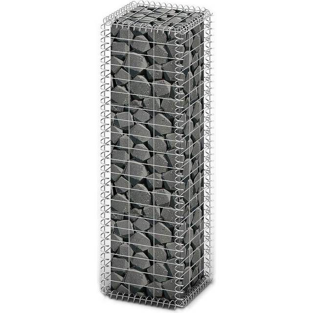 vidaXL Gabion Basket with Lids Galvanised Wire 100 x 30 x 30 cm - Silver