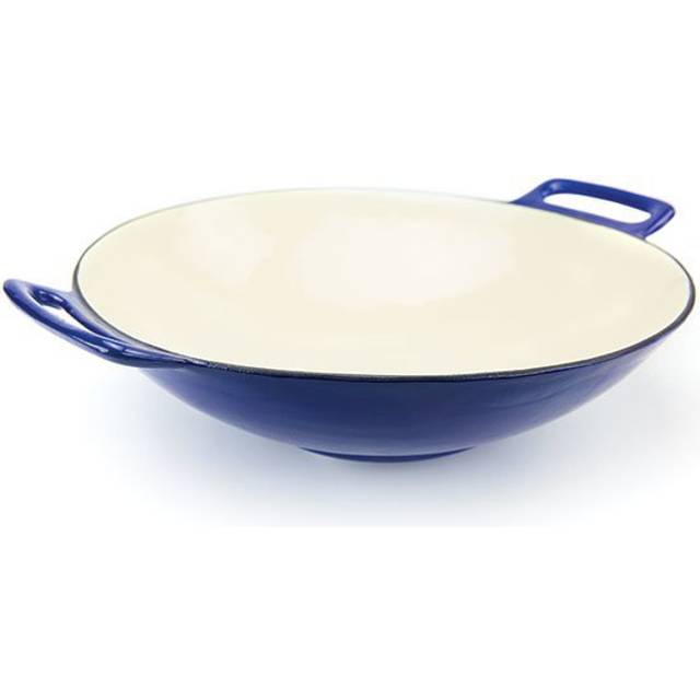 Broil King 69710 Porcelain Coated Cast Iron Wok  14-Inch  Blue