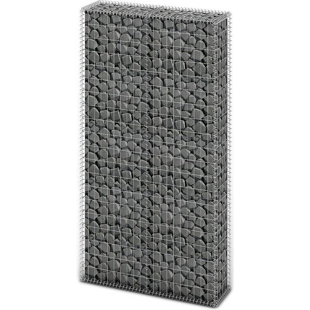 vidaXL Gabion Basket Galvanised Steel 85x30x200 cm - Silver