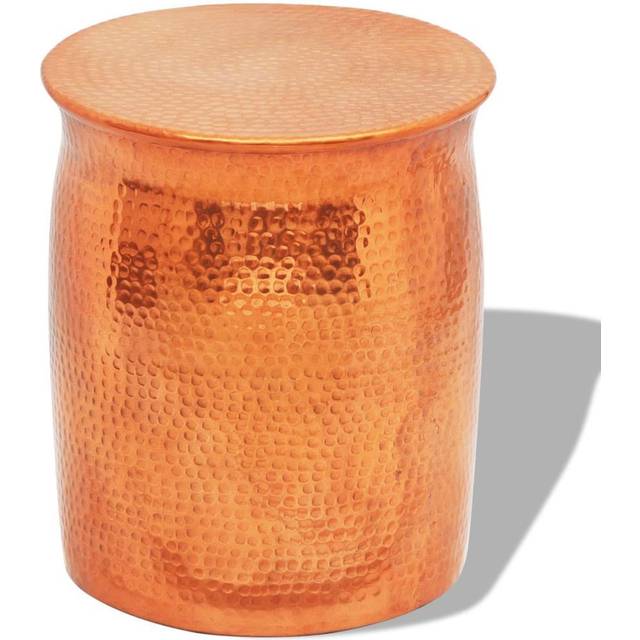 vidaXL Hammered Aluminium Stool/Side Table Brass/Copper Colour - Gold