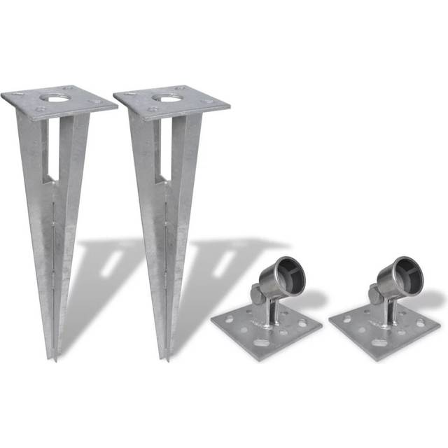 vidaXL Strive Post Spikes 2 pcs Steel - Silver