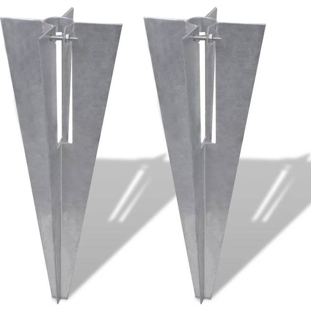 vidaXL Fence Post Spikes 2 pcs Steel - Silver