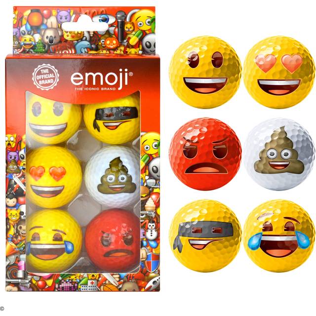 Emoji Unisex officiella nyhet roliga golfbollar (6 Pack)