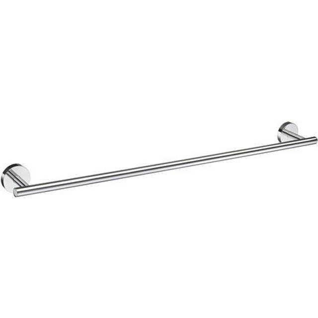 Polished Chrome Towel Rail Wall Mounted Bathroom Storage Organiser - Silver - One Size
