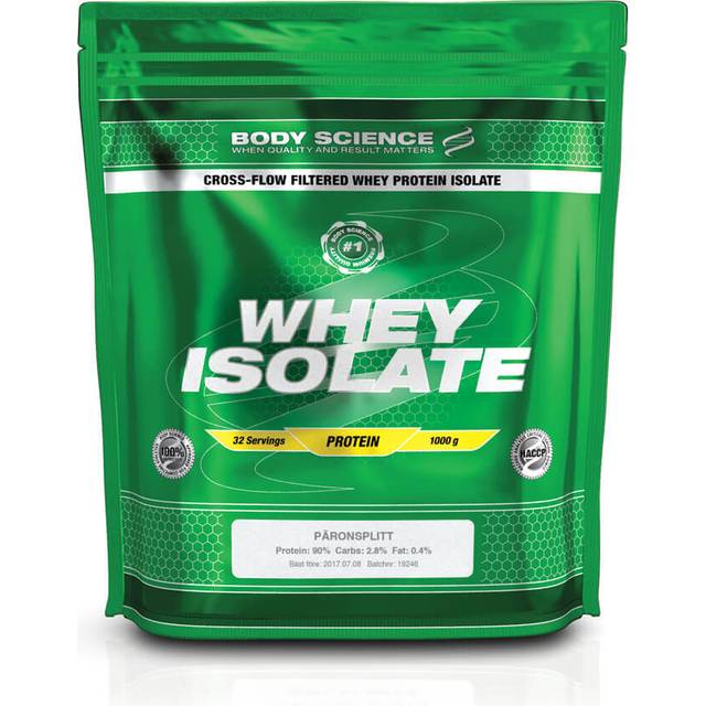 Whey Isolate - 1 kg - Päronsplitt - Body Science - Proteinpulver, Vassleprotein, Hög proteinhalt & låg laktoshalt