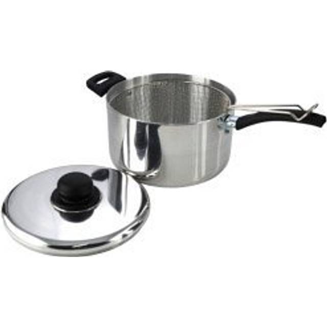Pendeford sapphire collection 22cm polished deep chip pan double handle & basket