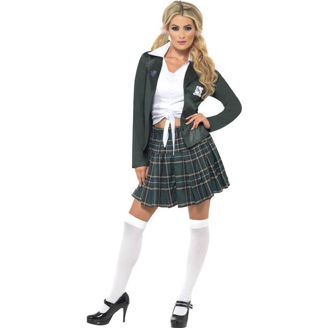 Ladies preppy school girl fancy dress costume uk 8-10