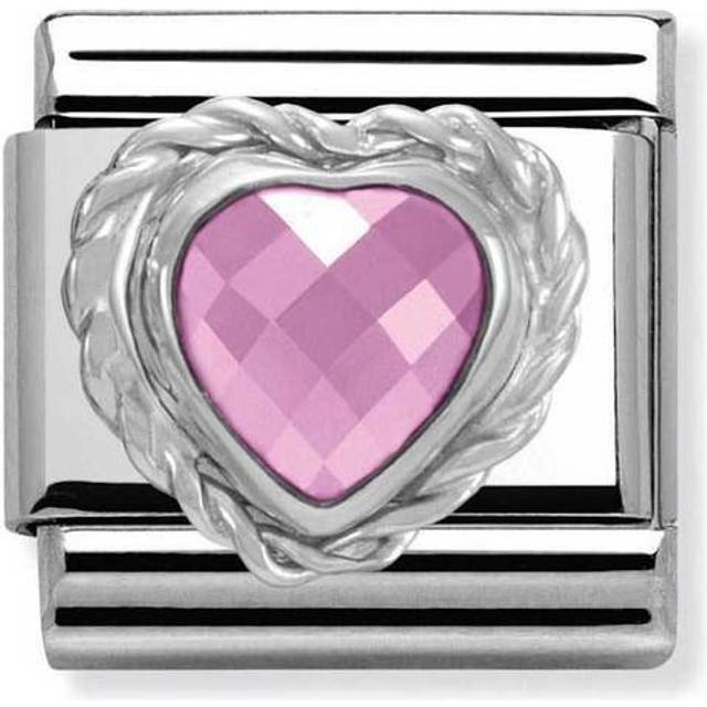 Facete Faceted Cubic Zirconia Twisted Pink Link 330603/003