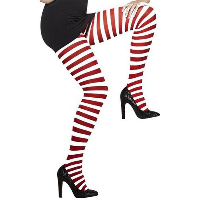 Red & White Opaque Tights