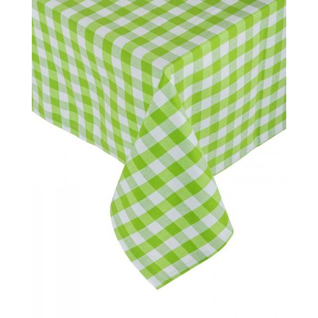 Homescapes Green Block Check Gingham Tablecloth, 54 x 90 Inches
