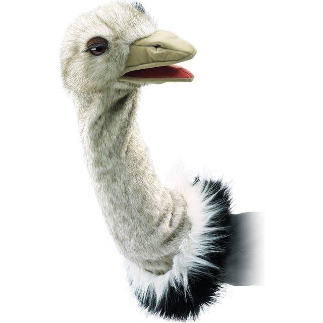 Folkmanis Ostrich Stage Puppet  Gray  White  Black  1 ea