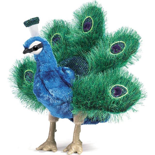Folkmanis Small Peacock Hand Puppet  Blue; Green  Gold