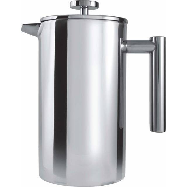 CafÃ© OlÃ© 12 Cup Double Walled Straight Sided Cafetiere - Sliver (0.8 L - 8 cups)