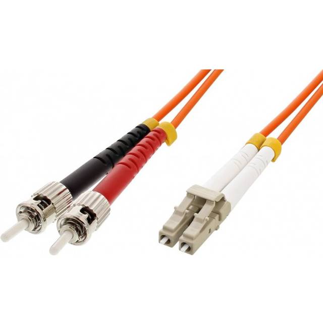 Fiber Optic Patch Cable, Duplex, Multimode, LC/ST, 50/125 µm, OM2, 2.0 m (7.0 ft.), Orange