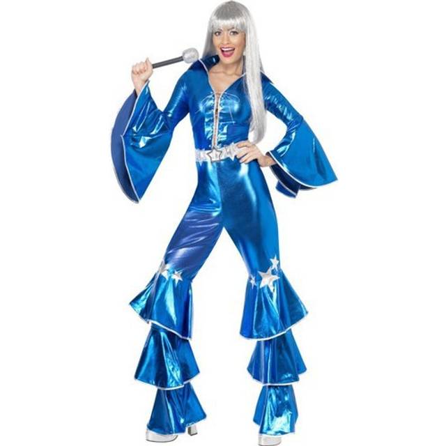Smiffy's Women's 1970's Dancing Dream Costume, Lace Up Jumpsuit, 70s Disco -