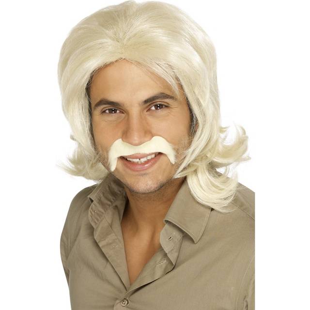 Smiffys Male 70s Retro Wig - Blonde -  wig 70s fancy dress blonde mens 1970s disco smiffys retro set accessory guy tash costume adult