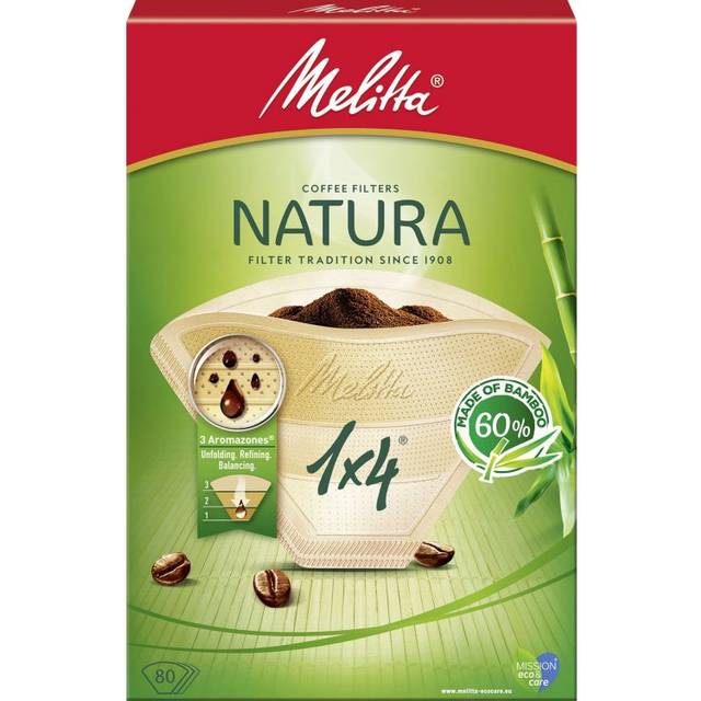 Melitta Kaffefilter Natura 1x4 Oblekta 80-p