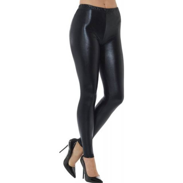 Smiffy's 48106s 80's Metallic Disco Legging (small) -  ladies metallic leggings disco fancy dress costume 80s womens accessory black