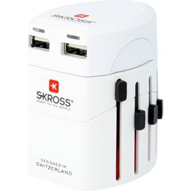 Skross EVO Universal Worldwide Duel Multi Travel Charger Adaptor Plug - Black