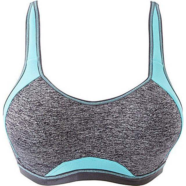 Freya Womens Epic Underwired Moulded Crop Top Sports Bra - Grey Polyamide - Size 28D
