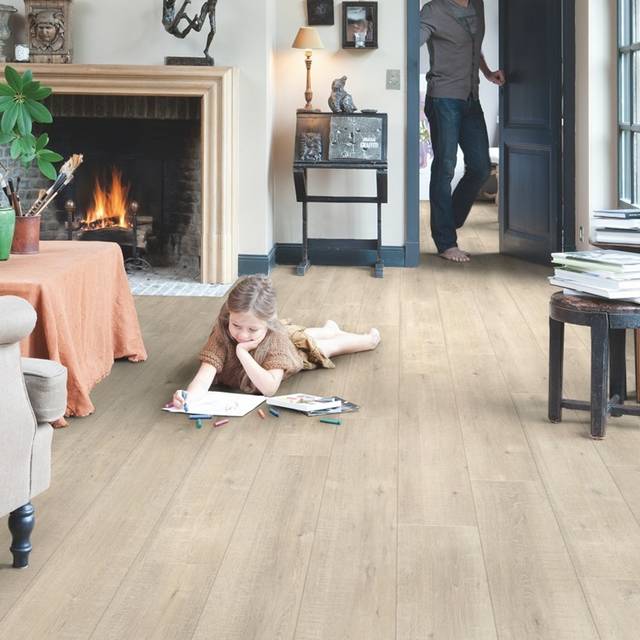 Quick-Step IM1857 8mm Impressive Saw Cut Oak Beige Laminate Flooring (1.835m²/pack)