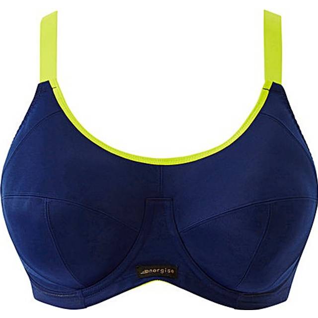 Elomi Womens Energise Full Cup Side Support Sports Bra - Navy - Blue Nylon - Size 38GG