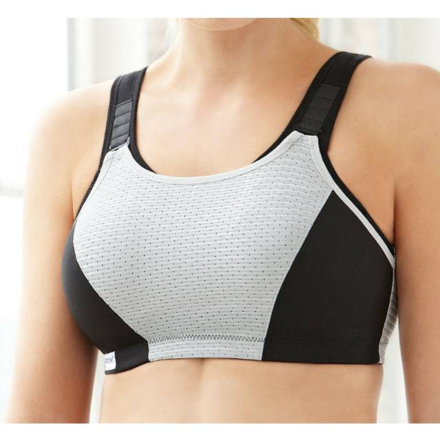 Glamorise 1166 Sport Bra - Black/Grey - 46B