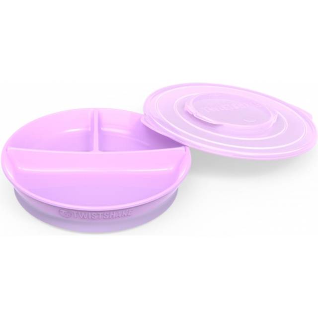 children's plate with dividers made of silicone, BPA free, non-slip, from 6 months, white