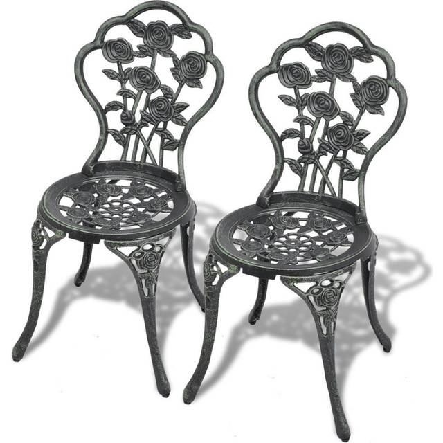vidaXL Bistro Chairs 2 pcs Cast Aluminium White