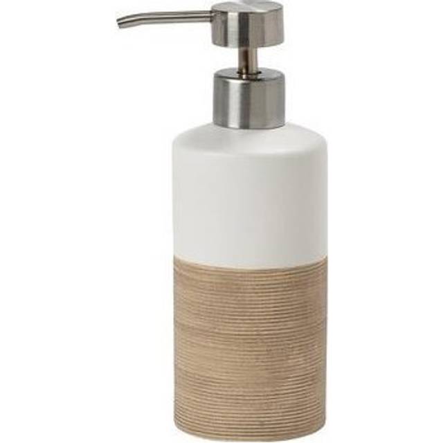 Doppio Soap Dispenser, Porcelain, Brown, 8.5 x 18 x 6.7 cm