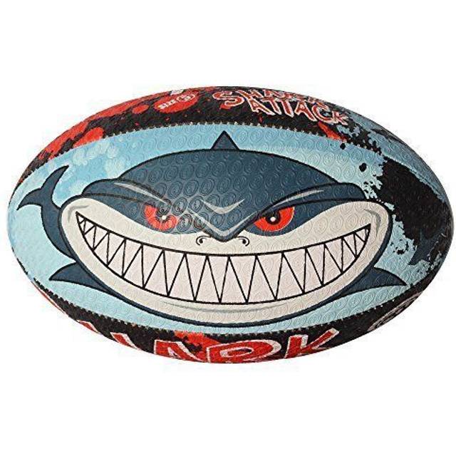 Optimal Shark Attack Midi Rugby Ballbalans och precision för toppprestanda inom träning och spelande – 2-lagers 410 g boll – perfekt för exakt hantering och spark