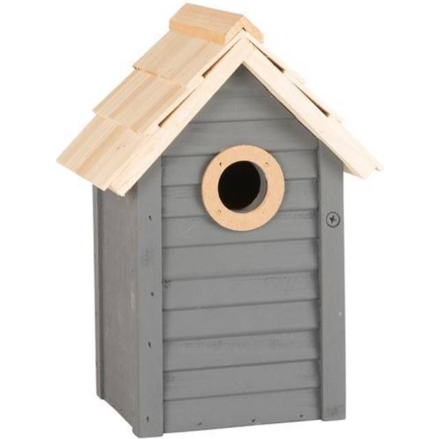 Fuglehus hvid m/ naturfarvet tag & hul - Ib Laursen
