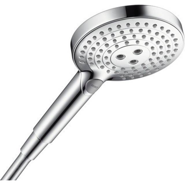 hansgrohe Raindance Select S - Duschmunstycke, Handdusch med 3 stråltyper, runt Duschhuvud (⌀ 120 mm), med antikalk-funktion, krom, 26530000