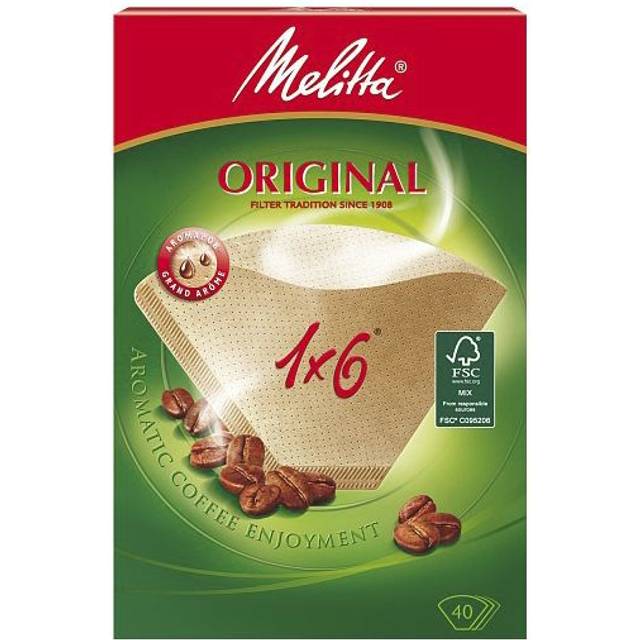 Melitta Kaffefilter Original 1x6 Oblekta 40st