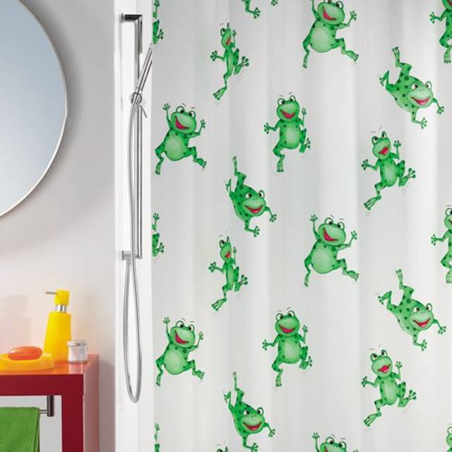 Spirella 10.06487 Frogtime Green Peva duschdraperi 180 x 200 cm