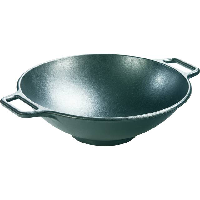 Lodge 35.56 cm / 14 inch Pre-Seasoned Cast Iron Wok with Loop Handles