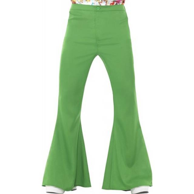 Green flared trousers mens fancy dress 60s 70s groovy disco hippy adults costume