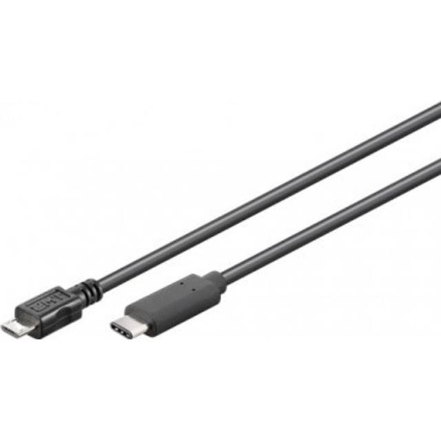 USB-C 2.0 till Micro USB laddnings- och datakabel, svart, 0,2m