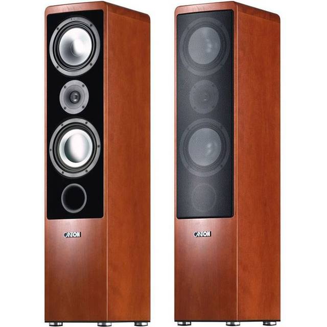 Canton Ergo 670 DC 2,5-vägs basreflex stående högtalare (110/170 watt, tvåfunktion/bi-amping-anslutningsfält) wenge brun (styck)