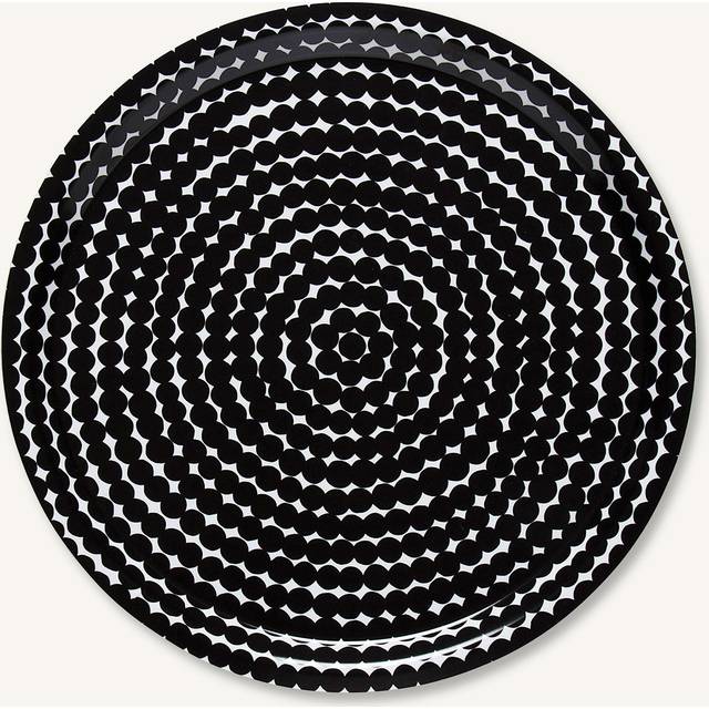 Marimekko Räsymatto bricka Ø31 cm Svart-vit