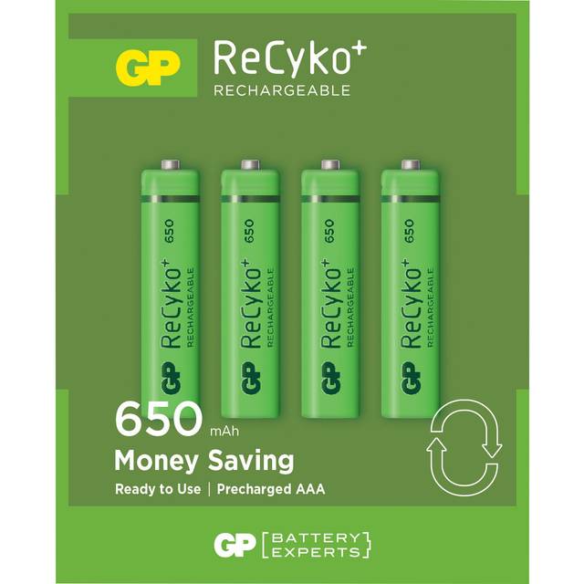 GP ReCyko+ AAA HR03 650mAh Rechargeable Batteries | 4 Pack