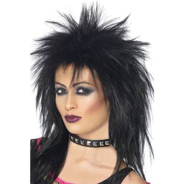 Rock Diva Wig, Black, Long Mullet