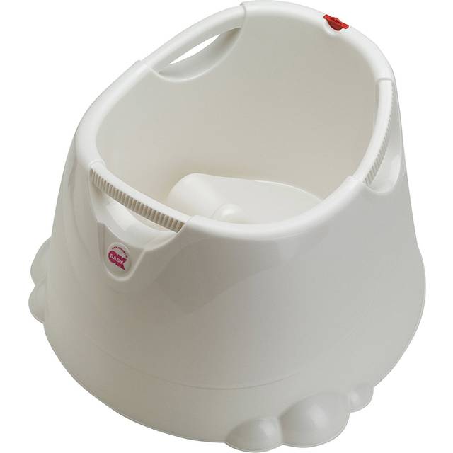 Oplà Babybad -kompakt, Med ergonomiskt inbyggt stöd - Bekväma handtag för att bäras - lätt att rengöra - för små badrum, inomhus och uthomhus, Himmelsblå