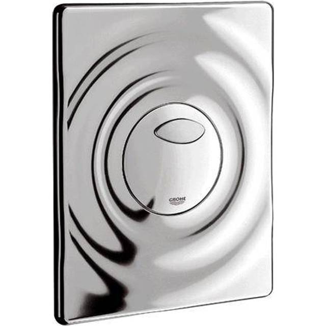 Grohe SURF Pneumatic WC Wall Plate; Dual Flush; Chrome, Silver