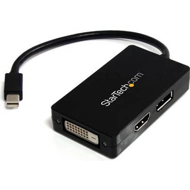 3 i 1 mini DisplayPort adapter - reseljud/video-adapter - Mini DisplayPort multiport-nav (Mini DP/mDP) till flera skärmar DisplayPort, DVI eller HDMI (MDP2DPDVHD)