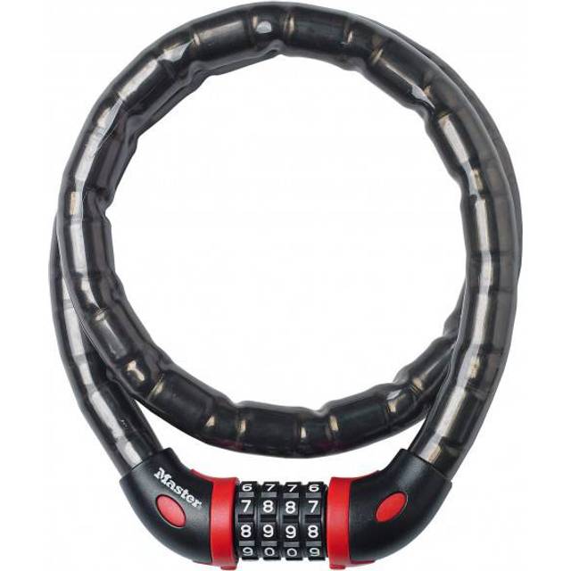 Master Lock Armoured Steel Coiled Lock 4 Digit Resettable With Bracket