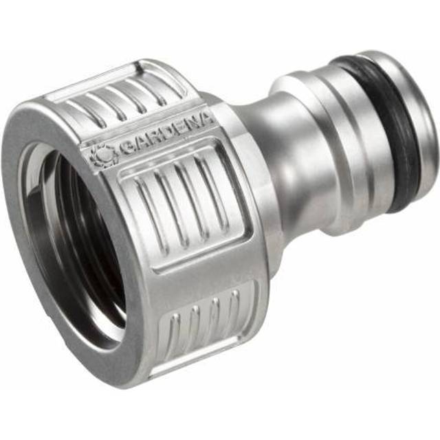 Gardena Premium krananslutning 21 mm (G 1/2 tum): Adapter för vattenkranar, i metall, vattenflöde utan stänk, frostsäker, levereras förpackad (18240-20)