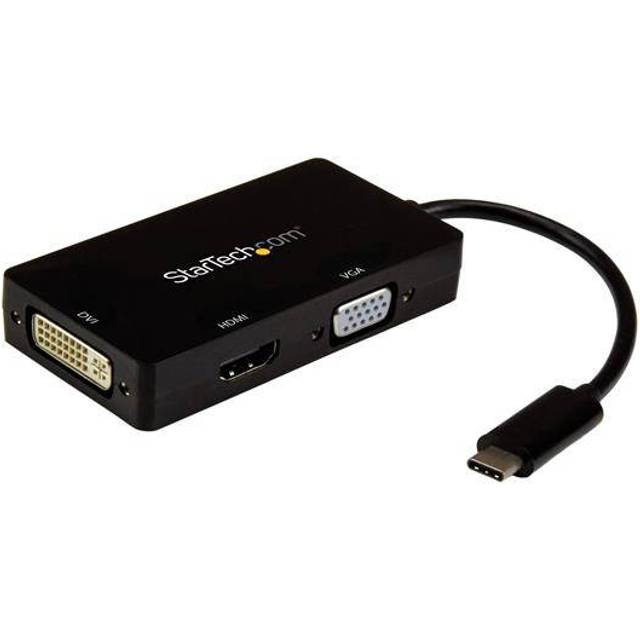StarTech.com USB-C multiport adapter – 4K 30 Hz – USB C till HDMI/DVI/VGA – USB typ C-adapter – USB-C Dongle – USB C hub