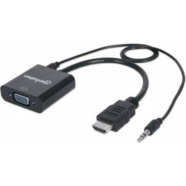 Manhattan 151559 HDMI Male to VGA Female, with audio, black