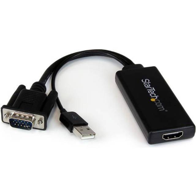 StarTech.com VGA to HDMI Adapter with USB Audio & Power- Portable VGA to HDMI Converter 1080p
